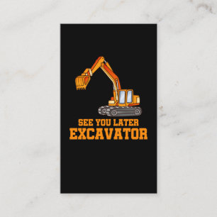 Carte De Visite Funny Construction Excavator Boys Toddler