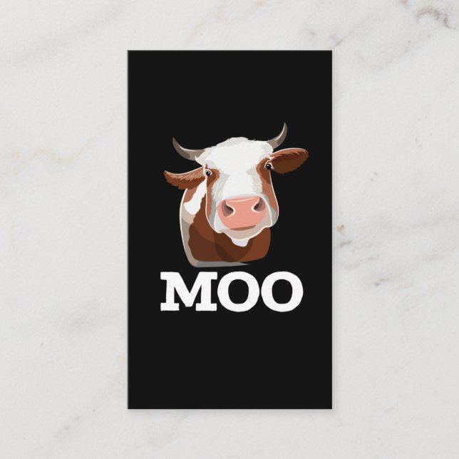 Carte De Visite Funny Cow Moo Humour animal de ferme (Devant)