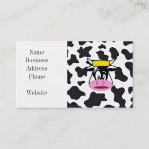 Carte De Visite Funny Crazy Cow Bull sur Dairy Cow Imprimer Motif