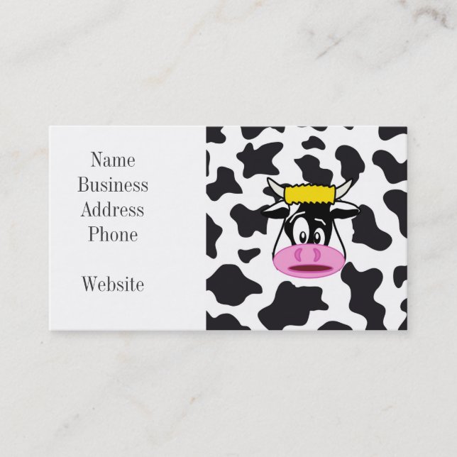 Carte De Visite Funny Crazy Cow Bull sur Dairy Cow Imprimer Motif (Devant)