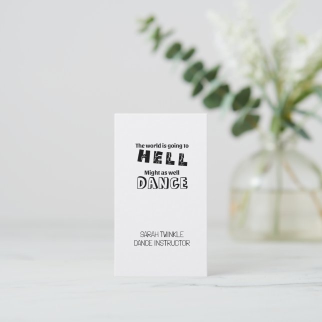 Carte De Visite Funny Dance Instructor World Goto Hell Dance (Debout devant)