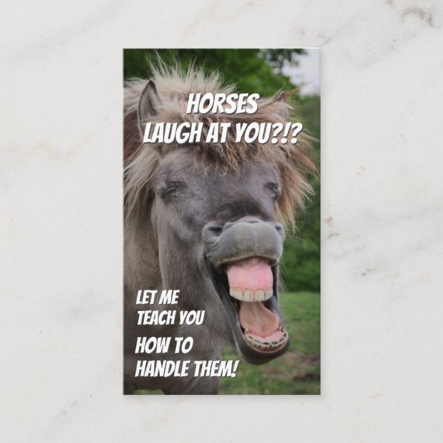 Carte De Visite Funny équitation école d'équitation instructeur (Devant)