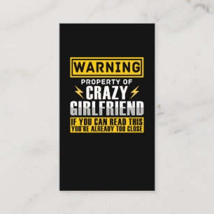 Carte De Visite Funny Girlfriend propriété Witty Boyfriend