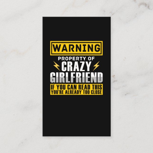 Carte De Visite Funny Girlfriend propriété Witty Boyfriend (Devant)