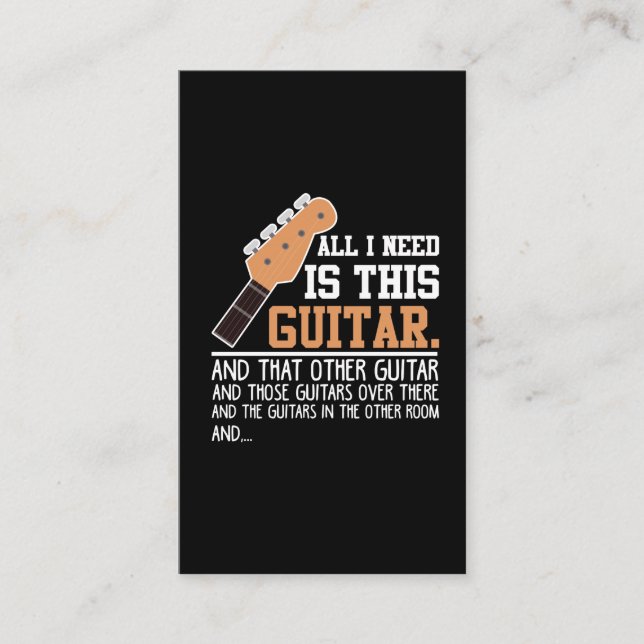 Carte De Visite Funny Guitariste Guitariste de Guitare J'ai besoin (Devant)