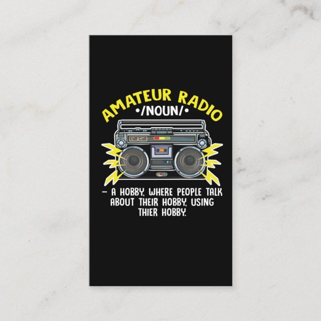 Carte De Visite Funny Ham Radio Operateur Amateur Radio Définition (Devant)