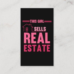Carte De Visite Funny Immobilier Investor Girl Agent immobilier