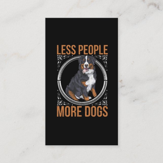 Carte De Visite Funny Introvert Bernese Mountain Dog Amoureux des  (Devant)