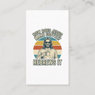 Carte De Visite Funny Jésus Café Vintage Gravure Chemise Design_