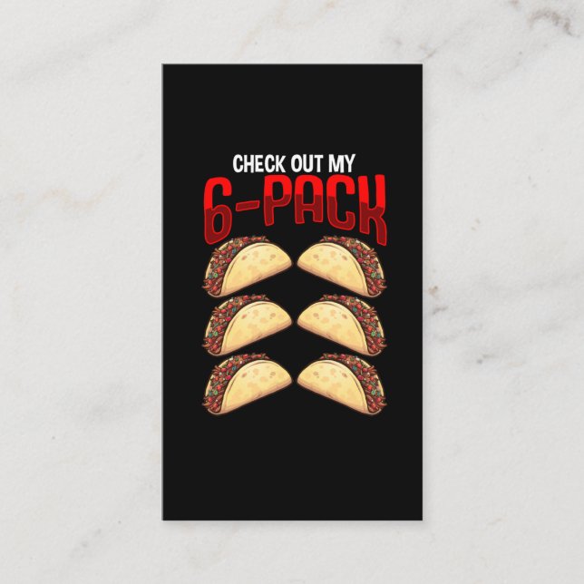 Carte De Visite Funny Mexican Gym Fitness Taco Lover Mexico (Devant)