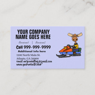 Carte De Visite Funny Moose motoneige