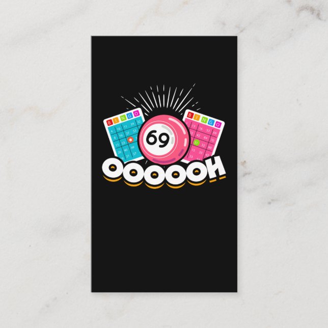 Carte De Visite Funny Oooh 69 Queen Bingo Fan LGBT (Devant)