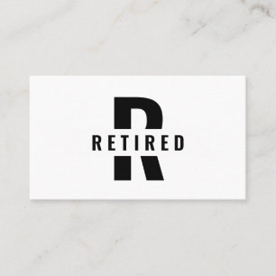 Carte De Visite Funny Retraite Monogramme Retraité Demander à quel