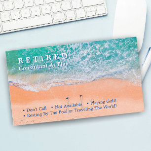 Carte De Visite Funny Retraité Pittoresque Aerial Beach Scène, do-