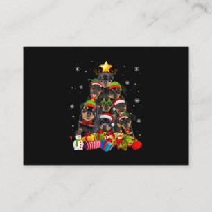 Carte De Visite Funny Rottweiler Noël Arbre de Noël Amoureux de