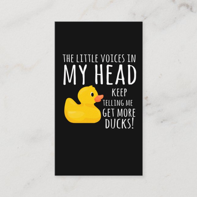 Carte De Visite Funny Rubber Duck Little Voices dans ma tête (Devant)