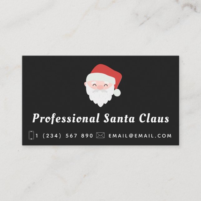 Carte De Visite Funny Santa Claus Services Thème de Noël Festival (Devant)