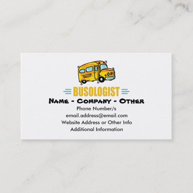 Carte De Visite Funny School Bus (Devant)