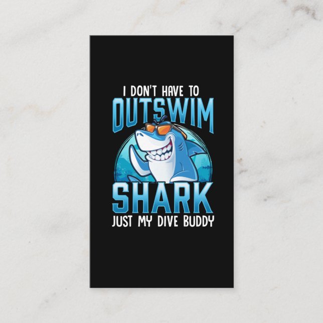 Carte De Visite Funny Scuba Diving Shark Dive Buddy (Devant)