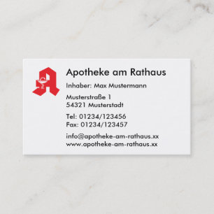 Carte De Visite Für Apotheken de Visitenkarte