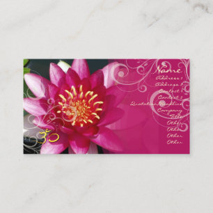 Carte De Visite Fuschia lotus + tourbillons perlés