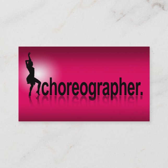 Carte De Visite Fuschia moderne du chorégraphe | d'icône de (Devant)