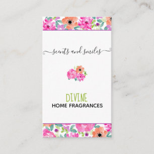 Carte De Visite Fusion de cire artisanale Aquarelle Florale Vertic