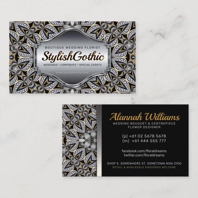 Carte De Visite Fusion v3 Silver Black Gold Baroque (Devant / Derrière)