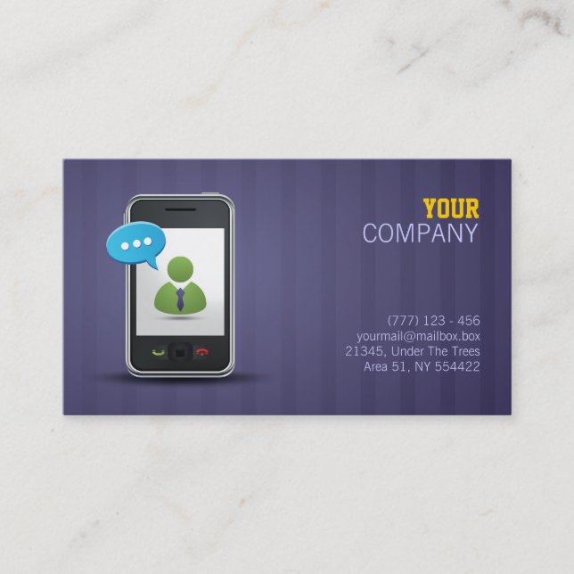carte de visite futé de téléphone (Devant)