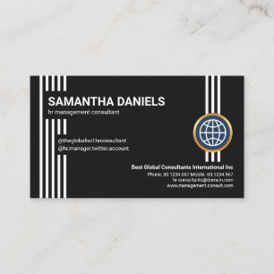 Carte De Visite Futuration Lines Professional Black CEO Fondateur