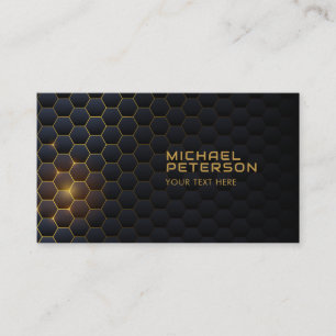 Carte De Visite Futuriste Hexagonal Lumière Hitech   Moderne