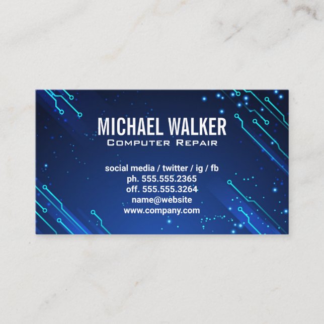 Carte De Visite Futuriste moderne | Support technique (Devant)