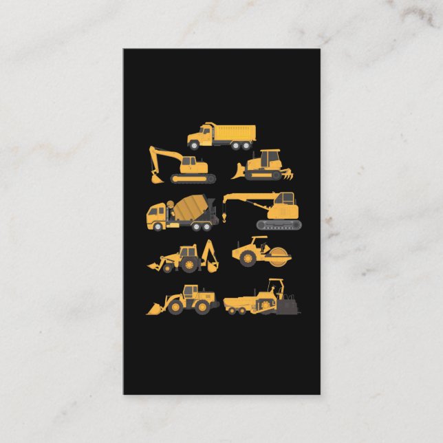 Carte De Visite Futurs véhicules d'excavateur de construction (Devant)