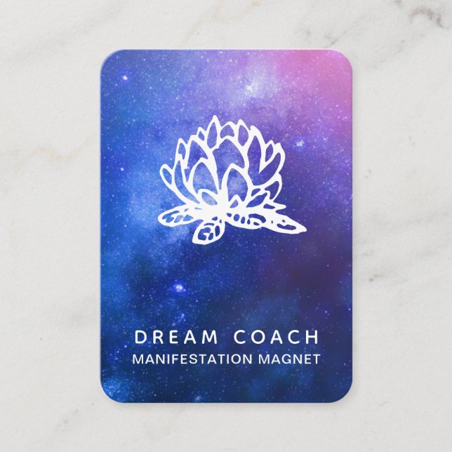 Carte De Visite *~* Galaxie céleste de nuit Sky Lotus Floral QR (Devant)