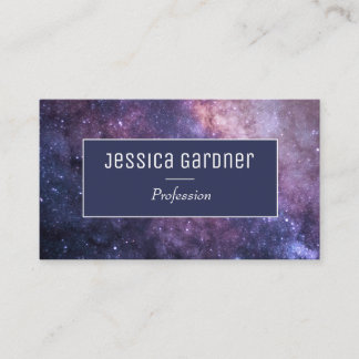 Carte De Visite Galaxie cosmique noire violette élégante moderne