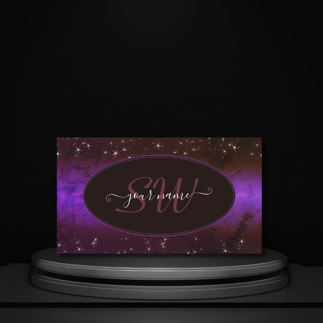 Carte De Visite Galaxie de Parties scintillant violette bordeaux f (Créateur téléchargé)