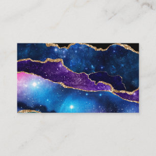 Carte De Visite Galaxie en pierre d'Agate de marbre Étoiles brilla