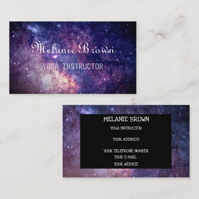 Carte De Visite Galaxie Espace Extérieur Hipster Étoiles motifs No (Devant / Derrière)