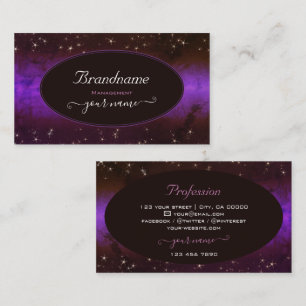 Carte De Visite Galaxie Parties scintillant violette bordeaux fonc