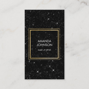 Carte De Visite Galaxy Stars Golden Black Glam Elegance Vip