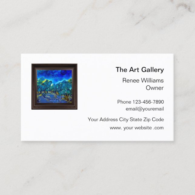 Carte De Visite Galerie d'art Magasin de détail (Devant)