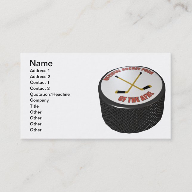 Carte De Visite Galet d'hockey (Devant)