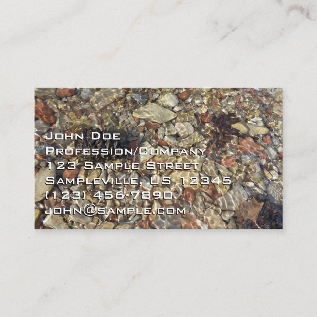 Carte De Visite Galets dans Taylor Creek Nature Photography (Devant)