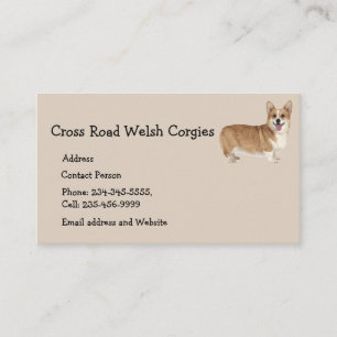 Carte De Visite Gallois Corgi Chien animal animal de compagnie Log