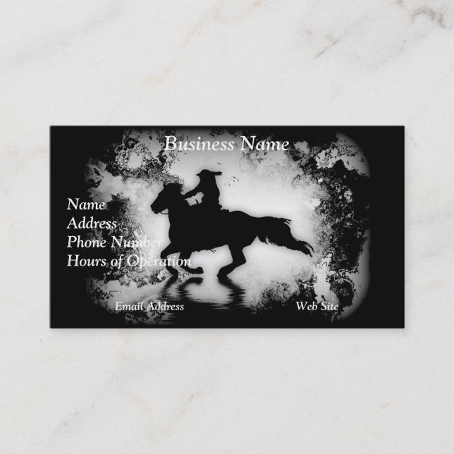 Carte De Visite Galloping Horse et Rider de style occidental (Devant)
