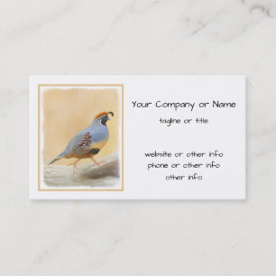 Carte De Visite Gambrel's Quail Painting Original Bird Art