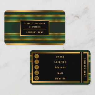 Carte De Visite Gamme de Texture Verte Luxe Linen