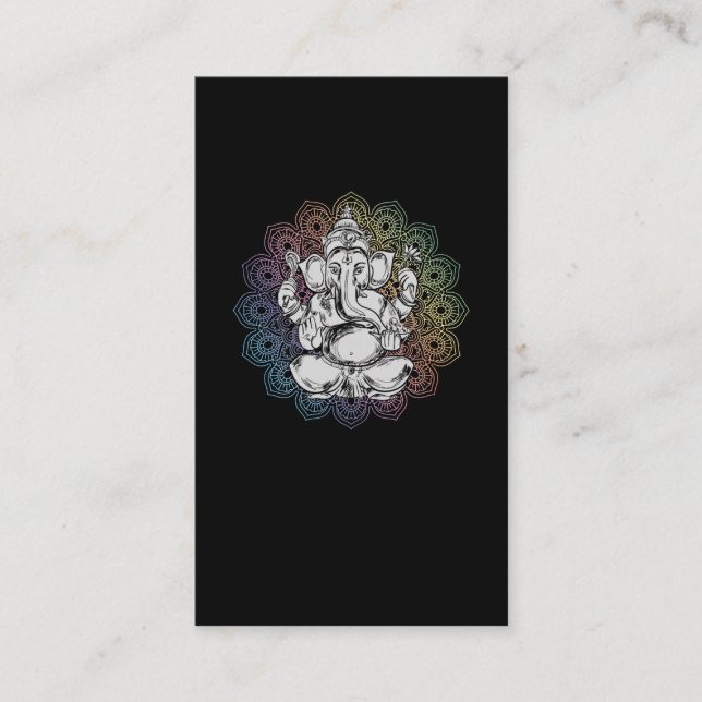 Carte De Visite Ganesha Mandala Hindu Yoga Elefant spirituel (Devant)