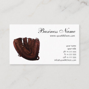 Carte De Visite Gants de baseball en cuir antique de sport vintage