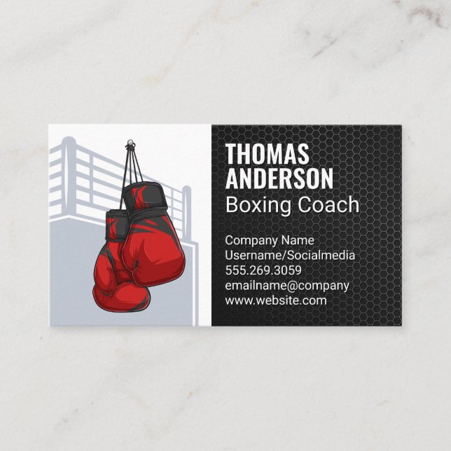 Carte De Visite Gants de boxe | Bague de boxe (Devant)
